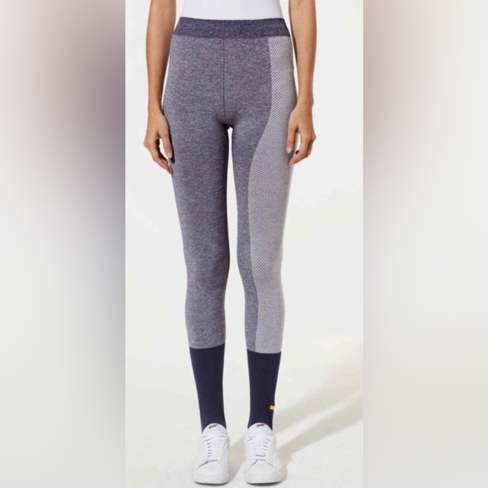 ADIDAS STELLA MCCARTNEY yoga seamless leggings stirrup blue high rise